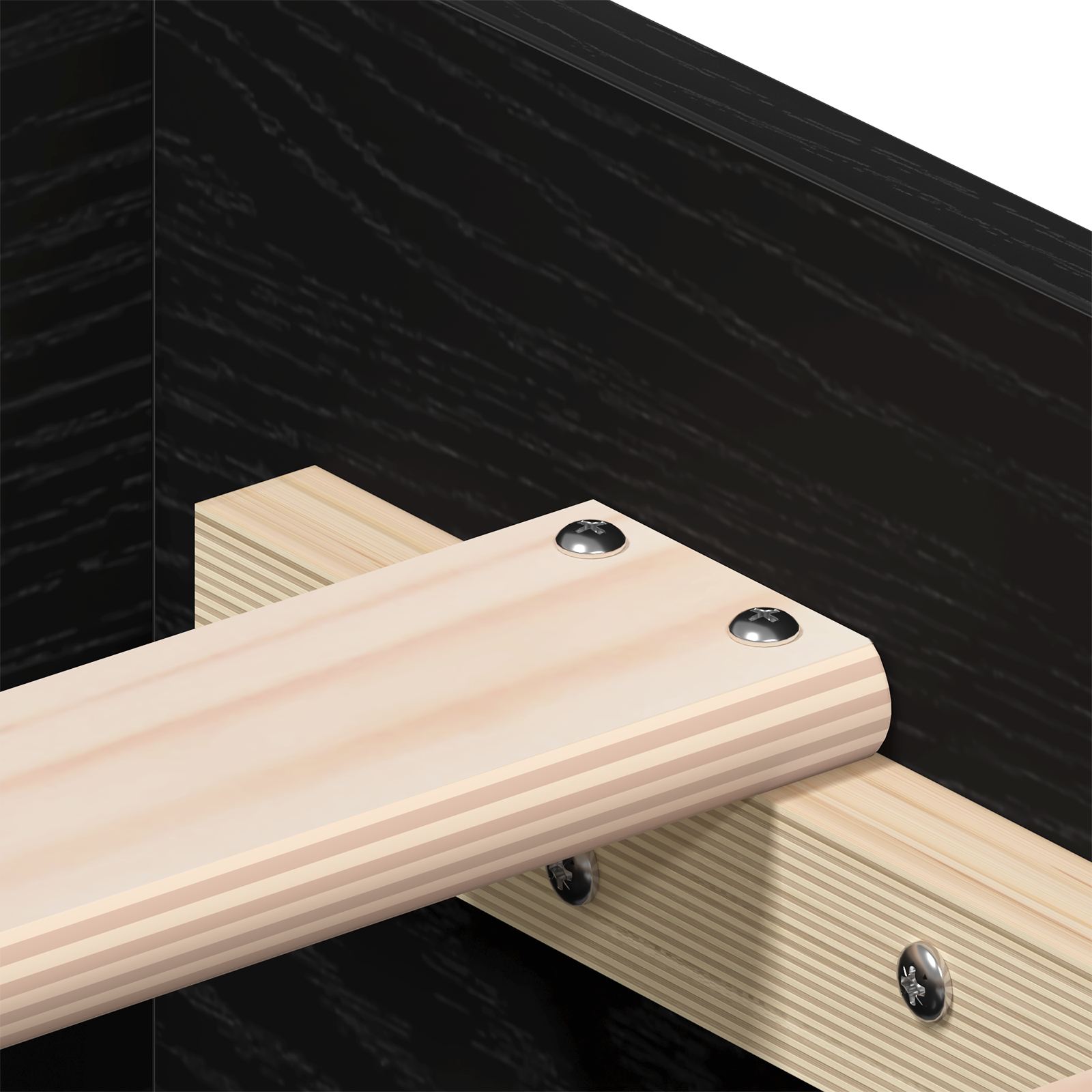 Struttura Letto con Cassetti Rovere Nero Legno ingegnerizzato