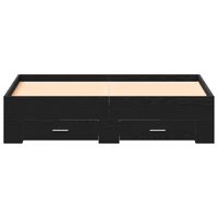 Struttura Letto con Cassetti Rovere Nero Legno ingegnerizzato