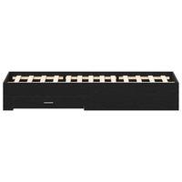 Struttura Letto con Cassetti Rovere Nero Legno ingegnerizzato