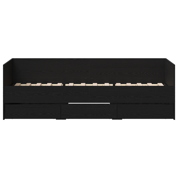 Divano letto Rovere nero Legno ingegnerizzato 90 x 190 cm