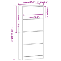 Armadio per Scarpe Legno invecchiato Legno ingegnerizzato