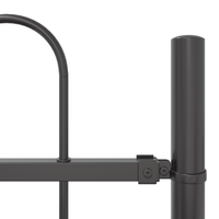 Recinzione da Giardino  Grigia con Parte Superiore ad Arco 3,4x0,6 m in Acciaio