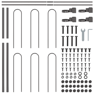Recinzione da Giardino  con Sommità a Arco Grigia 3,4x1 m in Acciaio
