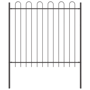 Recinzione da Giardino Grigia con Sommità ad Arco, 3,4x1,5 m in Acciaio