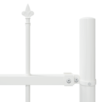 Recinzione da Giardino  con Punta a Lancia Bianca 3,4x0,8 m in Acciaio