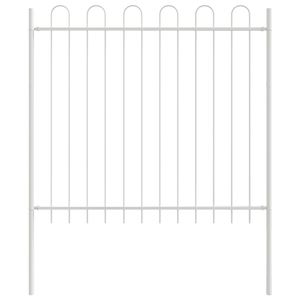 Recinzione da Giardino con Parte Superiore ad Arco Bianca 3,4x1,5 m in Acciaio