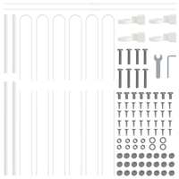 Recinzione da Giardino con Parte Superiore ad Arco Bianca 3,4x1,5 m in Acciaio