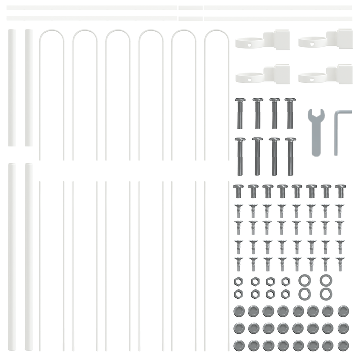 Recinzione da Giardino con Parte Superiore ad Arco Bianca 3,4x1,5 m in Acciaio