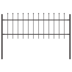 Cancello da Giardino  con Punta a Lancia Grigio 5,1x0,6 m Acciaio