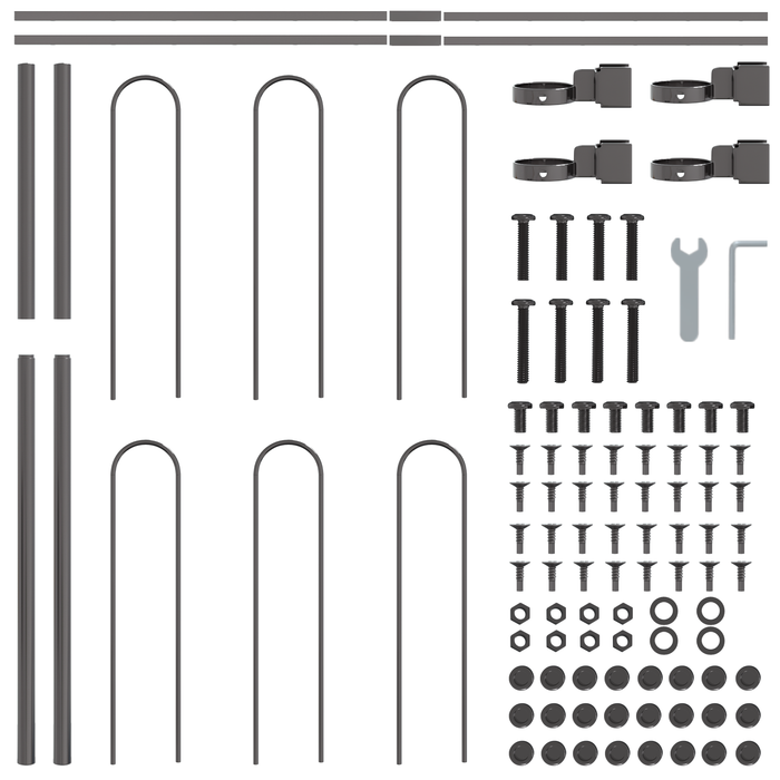 Recinzione da Giardino  con Parte Superiore a Forma di Arco Grigia 5,1x0,8 m in Acciaio