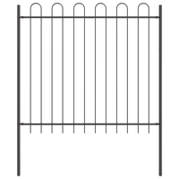 Recinzione da Giardino con Parte Superiore a Cupola Grigia 5,1x1,5 m in Acciaio