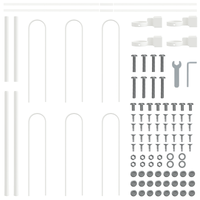 Recinzione da giardino bianca con tetto ad arco, 5.1x1 m, in acciaio