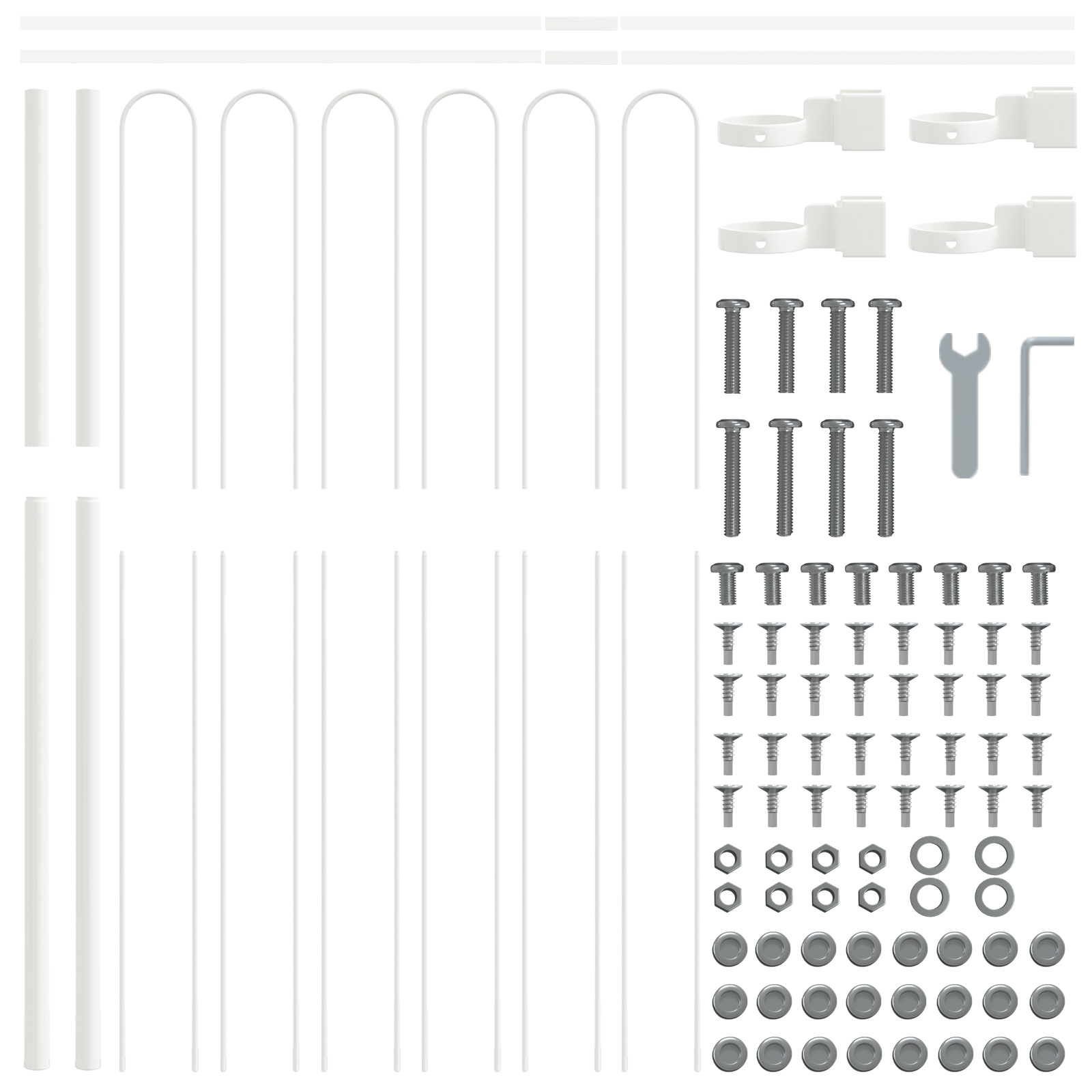 Recinzione da Giardino  con Parte Superiore ad Arco Bianca 5,1x1,5 m in Acciaio