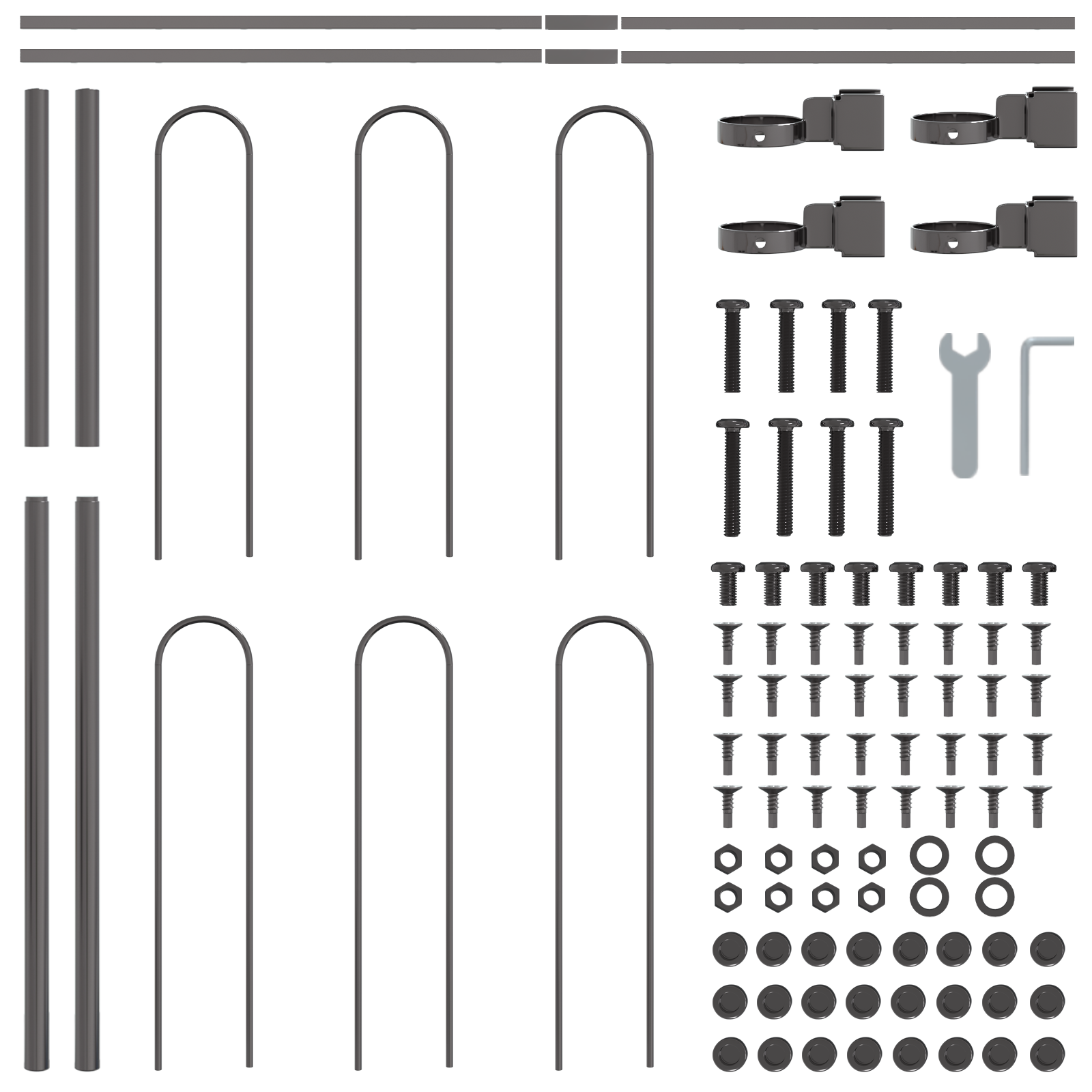 Recinzione da giardino  con cima ad arco grigia 6,8x0,8 m in acciaio
