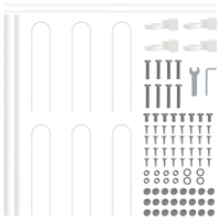 Recinzione da Giardino con Punta Arcuata Bianca 8.5x0.6 m Acciaio