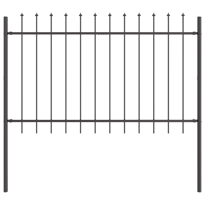 Recinzione da Giardino  con Punta a Lancia Grigia 10,2x1 m in Acciaio