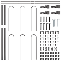 Recinzione da Giardino  con Sportello a Cupola Grigia 10,2x0,8 m in Acciaio
