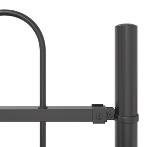 Recinzione per Giardino  con Sommità ad Arco Grigia 10,2x1,5 m in Acciaio