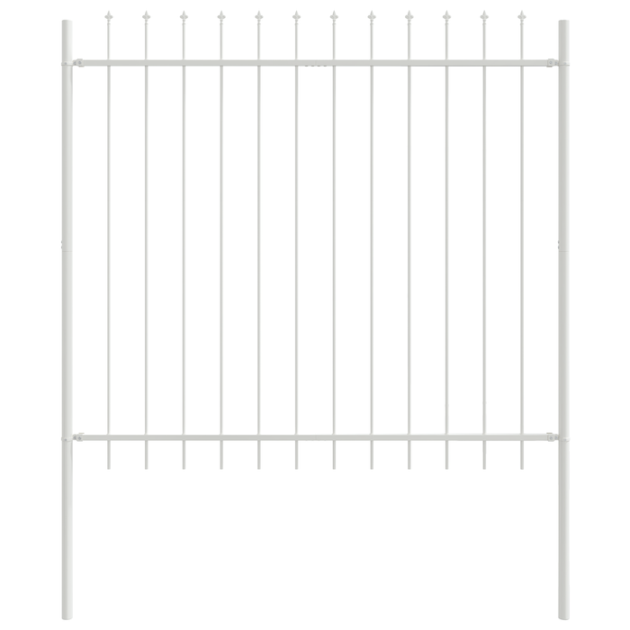 Recinzione per Giardino  con Punta a Lancia Bianca 10,2x1,5 m in Acciaio