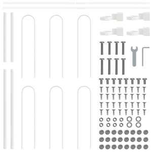 Recinzione per Giardino  con Parte Superiore a Arco Bianca 10,2x0,8 m in Acciaio