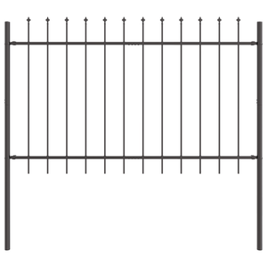 Recinzione da Giardino  con Punta a Lancia Grigia 11,9x1,2 m in Acciaio