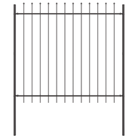 Recinzione da Giardino  con Punta a Lancia Grigia 11,9x1,5 m in Acciaio