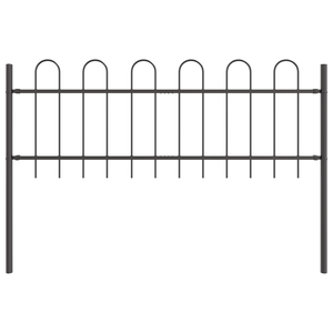 Recinto da Giardino  con Parte Superiore a Cerchio Grigio 11,9x0,6 m in Acciaio