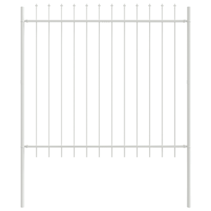 Recinzione da Giardino  con Punta a Lancia Bianca 13,6x1,5 m in Acciaio