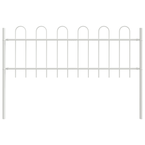 Recinzione da giardino  con parte superiore a ovetto bianco 13,6x0,6 m in acciaio