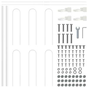 Recinzione da giardino  con parte superiore a ovetto bianco 13,6x0,6 m in acciaio