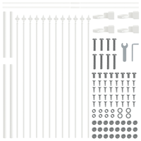 Recinzione da Giardino  con Parte Superiore a Punta Bianca 15,3x0,8 m in Acciaio