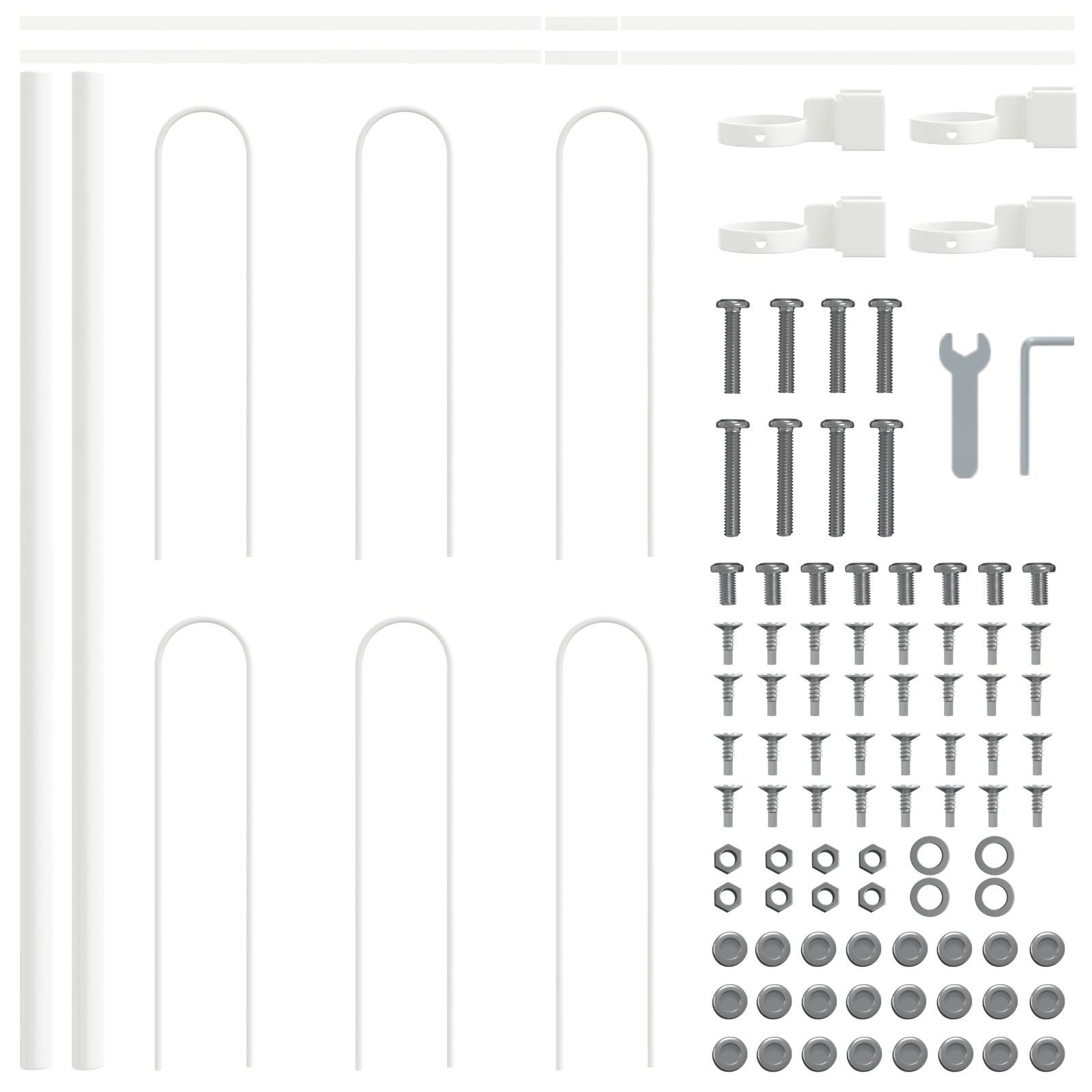 Recinzione da Giardino con Punta a Arco - Bianca, 15,3 x 0,6 m, Acciaio