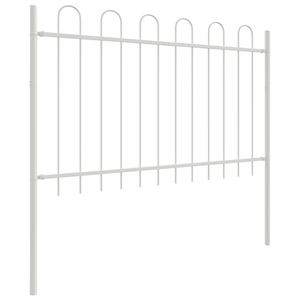 Recinzione da Giardino  con Parte Superiore a Gancio Bianca 15,3x1 m in Acciaio