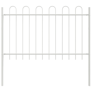 Recinzione da Giardino  con Parte Superiore a Gancio Bianca 15,3x1 m in Acciaio