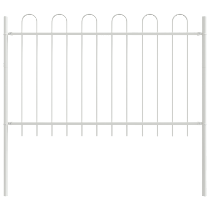 Recinzione da Giardino  con Parte Superiore a Gancio Bianca 15,3x1 m in Acciaio