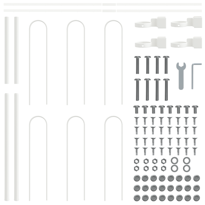 Recinzione da Giardino  con Parte Superiore a Gancio Bianca 15,3x1 m in Acciaio
