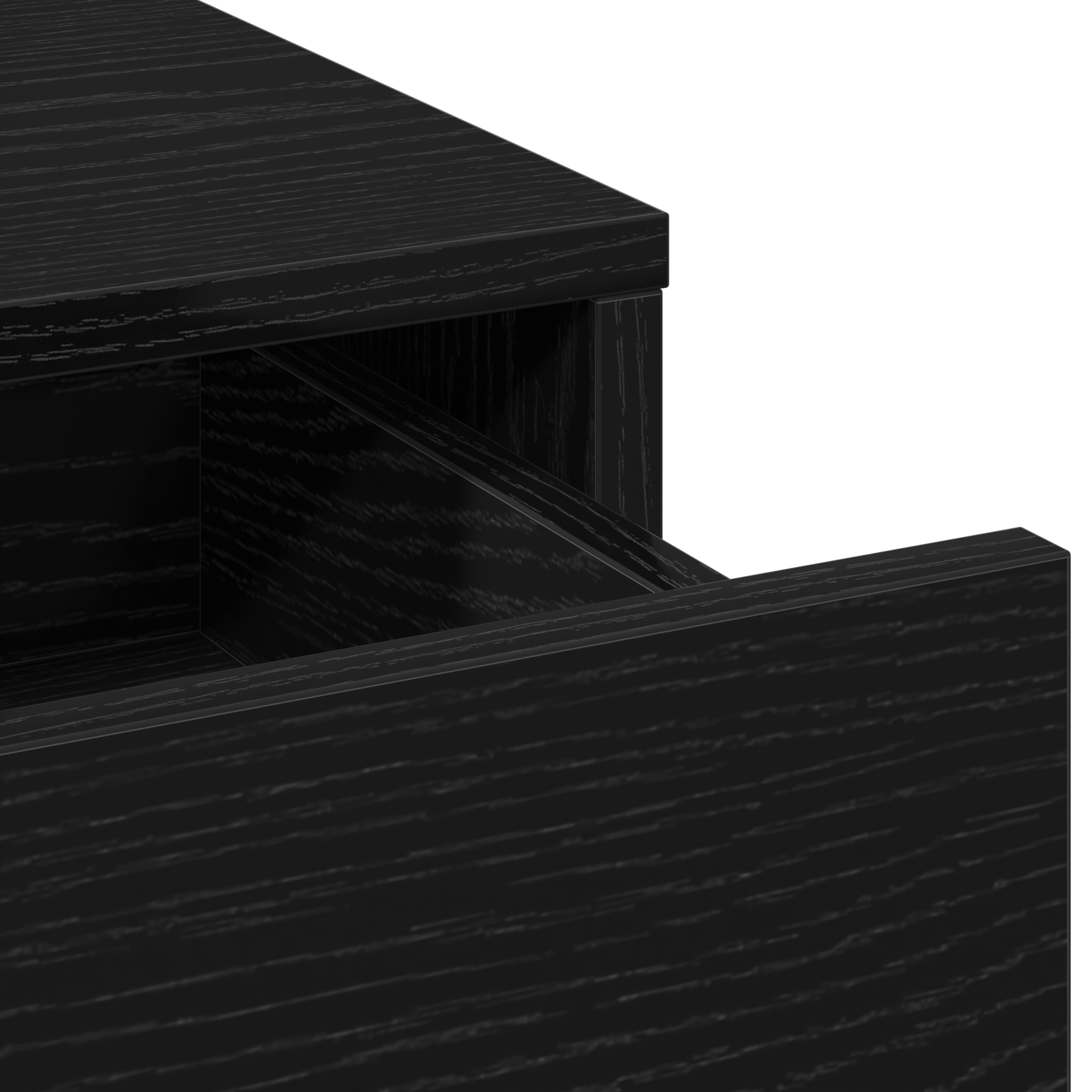 Set da toeletta a 2 pezzi con LED in legno ingegnerizzato nero