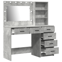 Set di Toeletta a 2 Pezzi con LED in Legno Ingegnerizzato Grigio