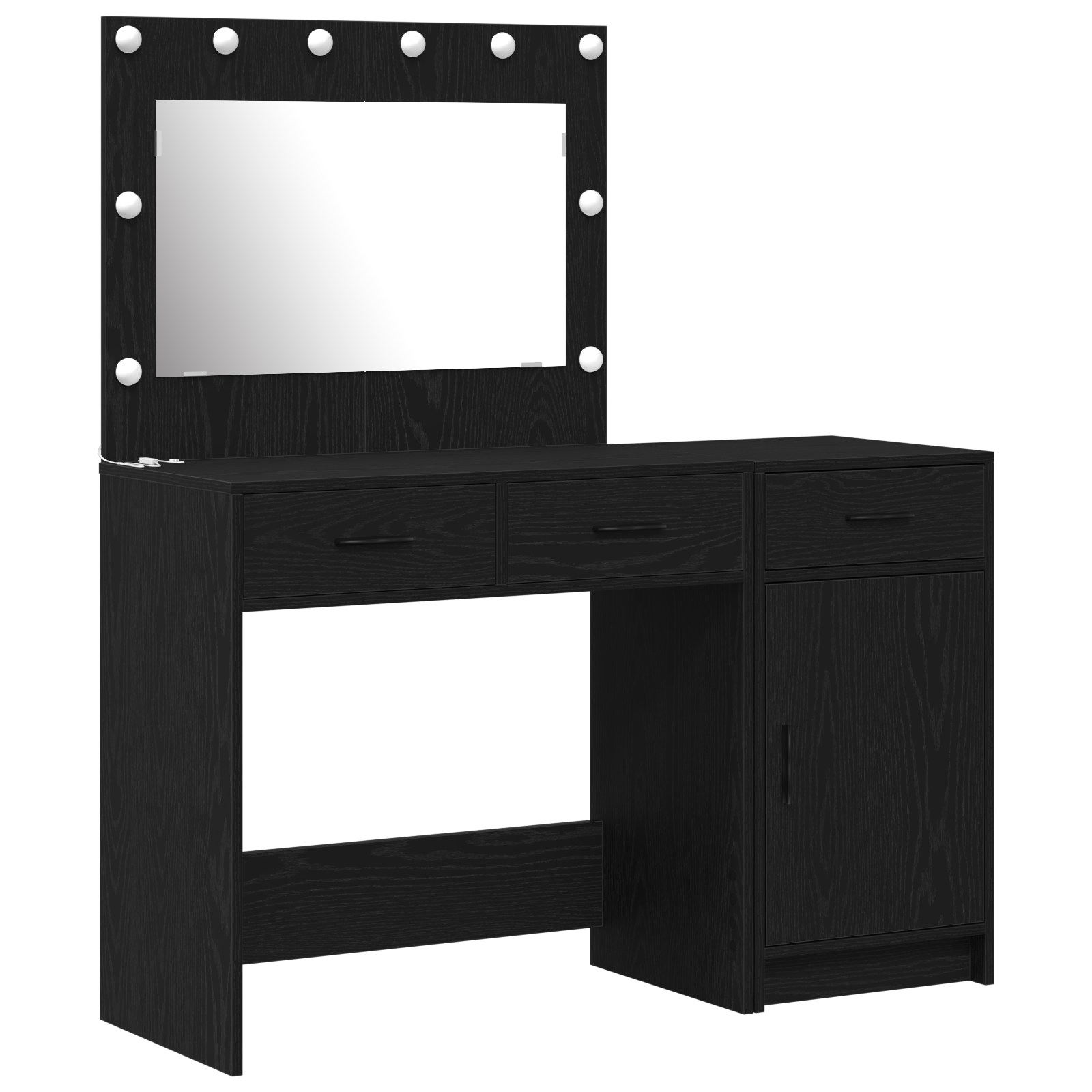 Set di 2 Tavoli da Trucco con LED in Legno Nero