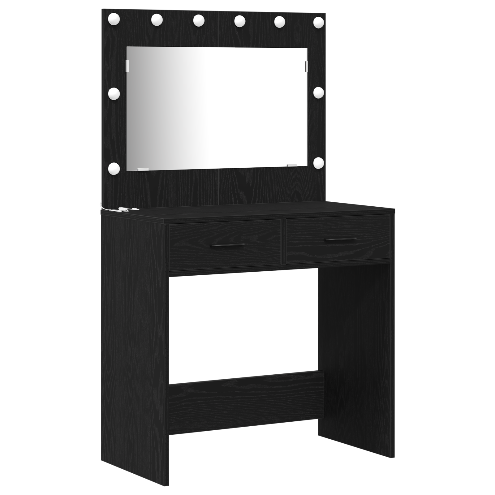 Set di 2 Tavoli da Trucco con LED in Legno Nero