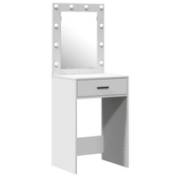 Set da toeletta 2 pezzi con LED in legno ingegnerizzato bianco