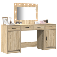 Set di toeletta a 3 pezzi con LED in Rovere Sonoma in legno ingegnerizzato