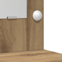 Set da Toeletta 3 Pezzi con LED in Legno Ingegnerizzato Rovere di