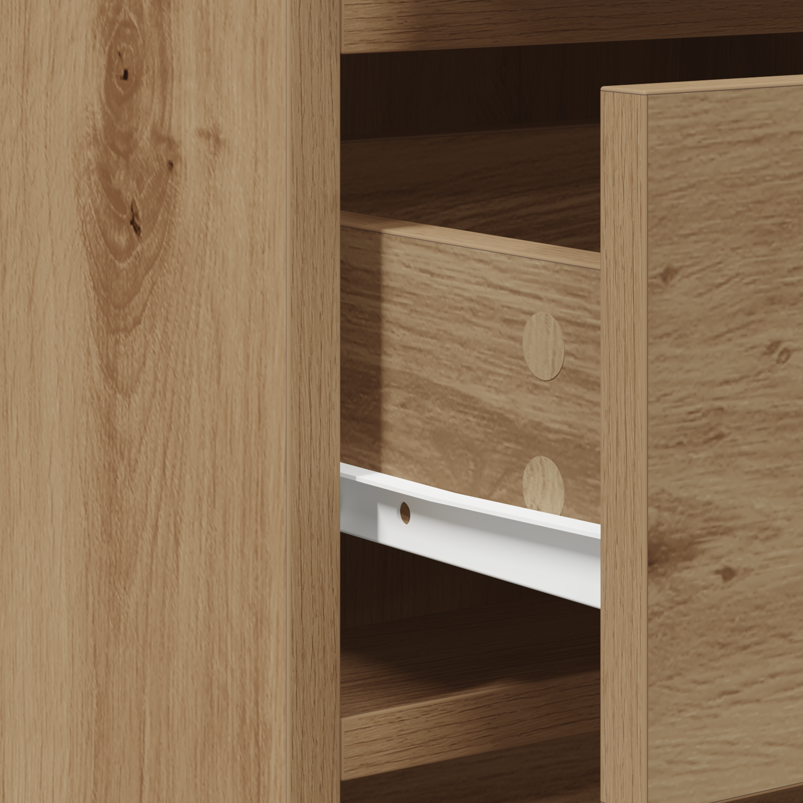 Set da Toeletta 3 Pezzi con LED in Legno Ingegnerizzato Rovere di