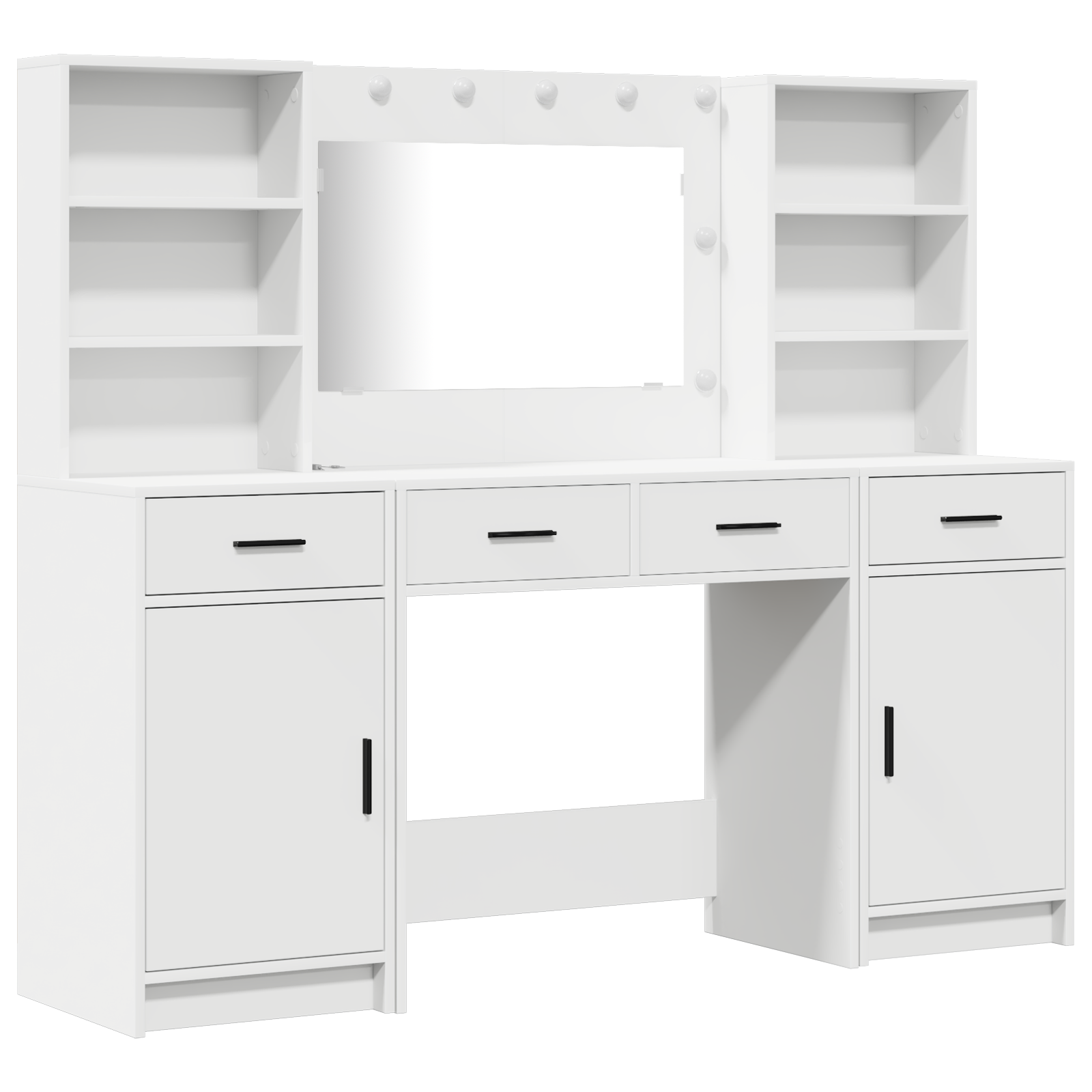 Set da toeletta 3 pezzi  in legno ingegnerizzato bianco