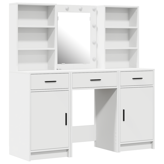 Set da toeletta 3 pezzi  in legno ingegnerizzato bianco