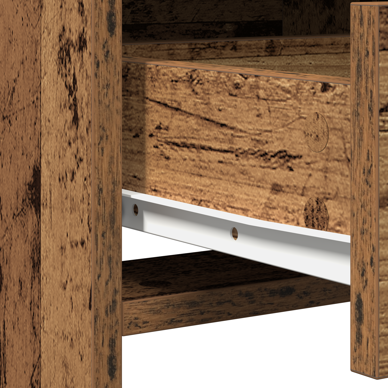 Set da Toeletta a 3 Pezzi in Legno Invecchiato