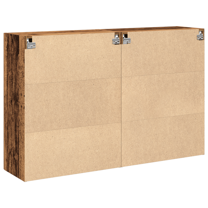 Armadi a muro 2 pezzi Legno antico 69.5x34x90 cm Legno ingegnerizzato