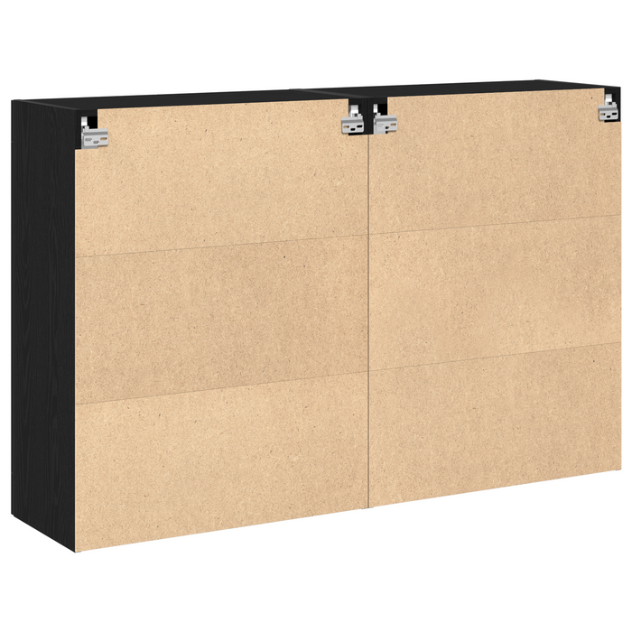 Armadi a muro 2 pezzi Rovere nero 69,5x34x90 cm Legno ingegnerizzato