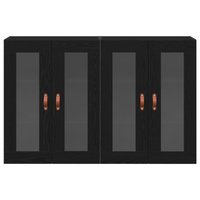 Armadi a muro 2 pezzi Rovere nero 69,5x34x90 cm Legno ingegnerizzato